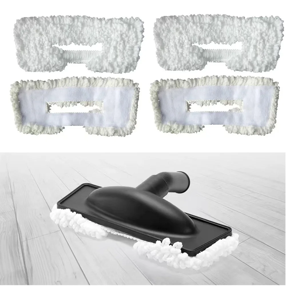 4PCS Universal Replacement Mop Pads Pack 32x10cm Pocket Flat Mop Refills Washable Microfiber Cleaning Cloth for Floor Dusting