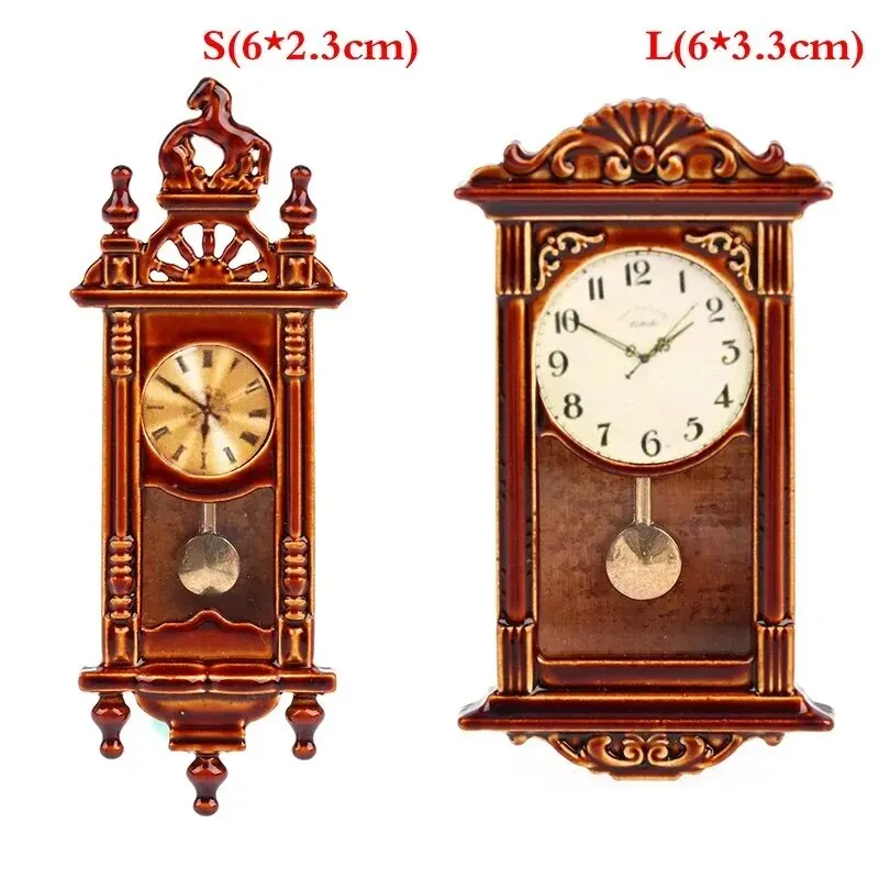 1:12 Dollhouse Miniature Wall Clock Play Doll House Miniaturas Home Decor Accessories Toy Pretend Furniture