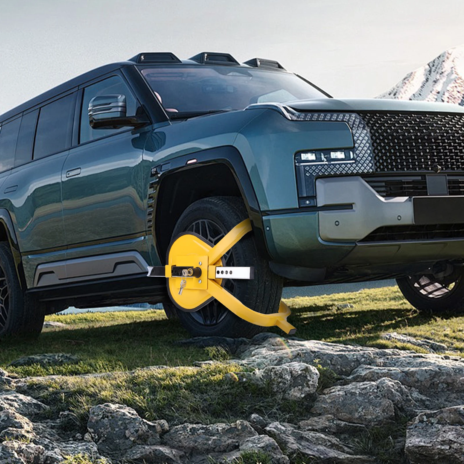 

Car Anti-theft Lock with Keys Trident Suction Cup Type Wheel Lock Adjustable Tyre Claw Immobiliser Wheel Lock for 13-15in Wheel