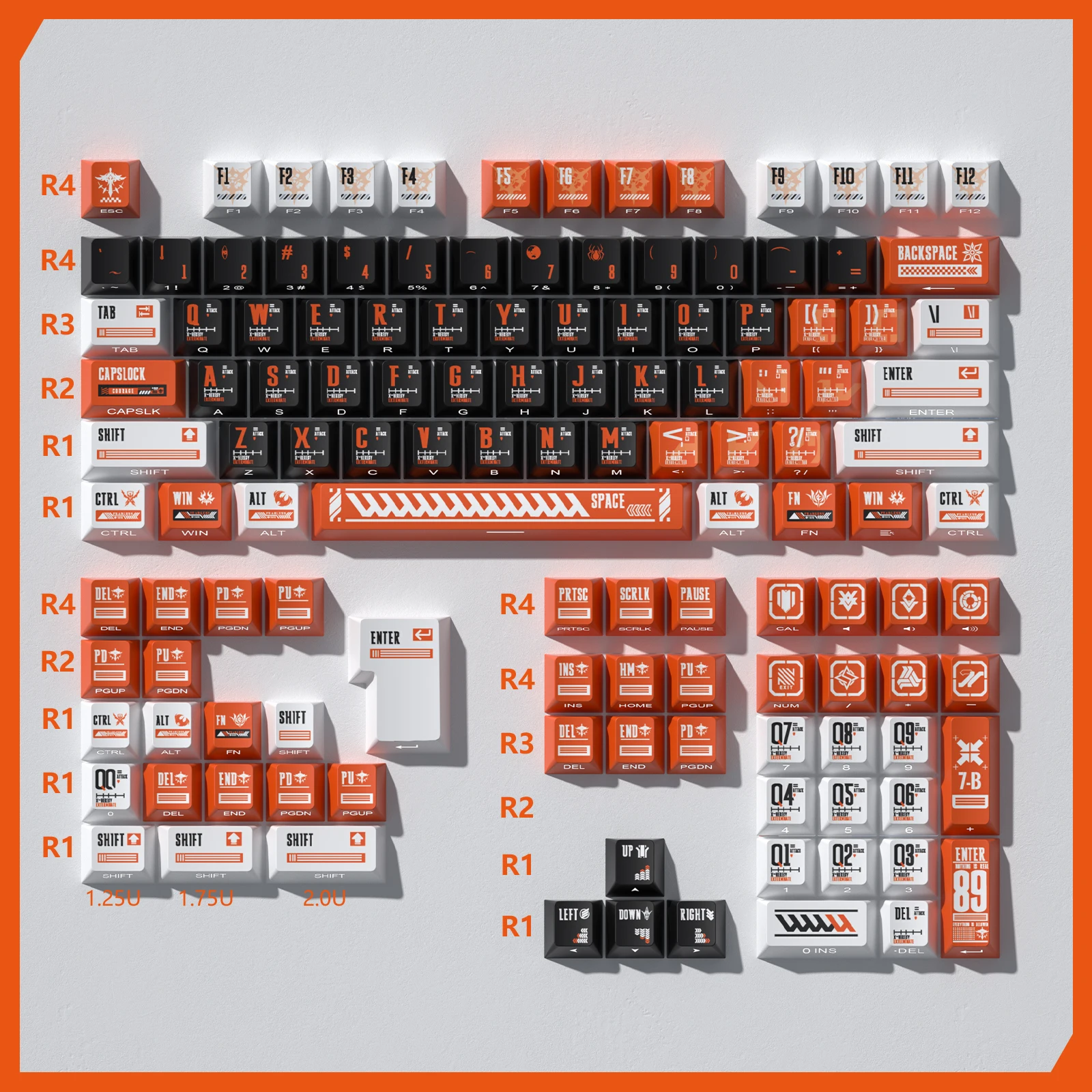 Imagem -02 - Keycaps Retroiluminados com Impressão Lateral Cherry Pbt Dye Sub Keycap Switch Horizon mx Teclado Mecânico para Jogos Iso Layout Eua 127 Chaves