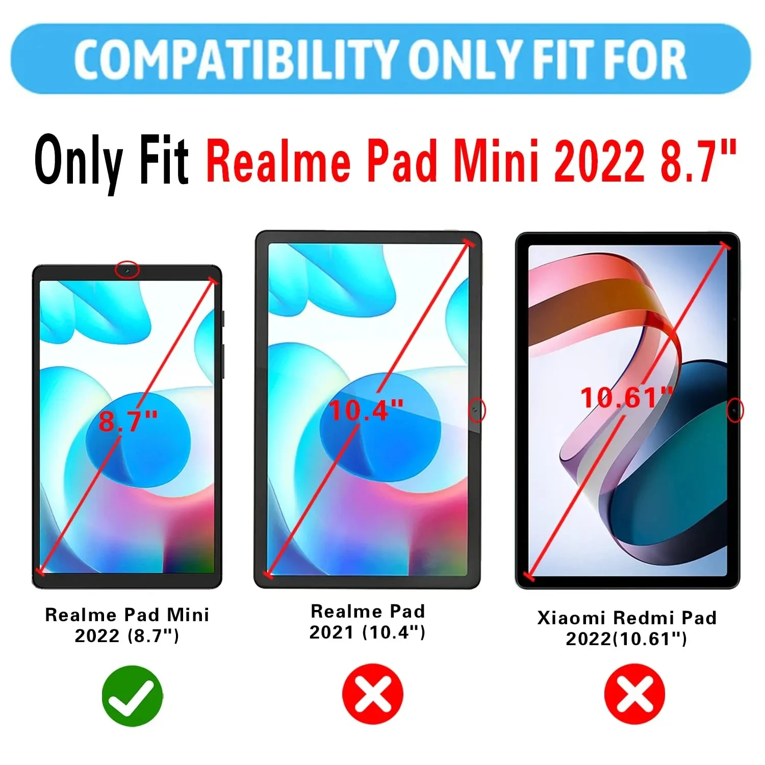 Ochraniacz ekranu dla Realme Pad Mini (8,7 cala) wydany w 2022 HD 9H twardości anty-scratch Tablet hartowany Film