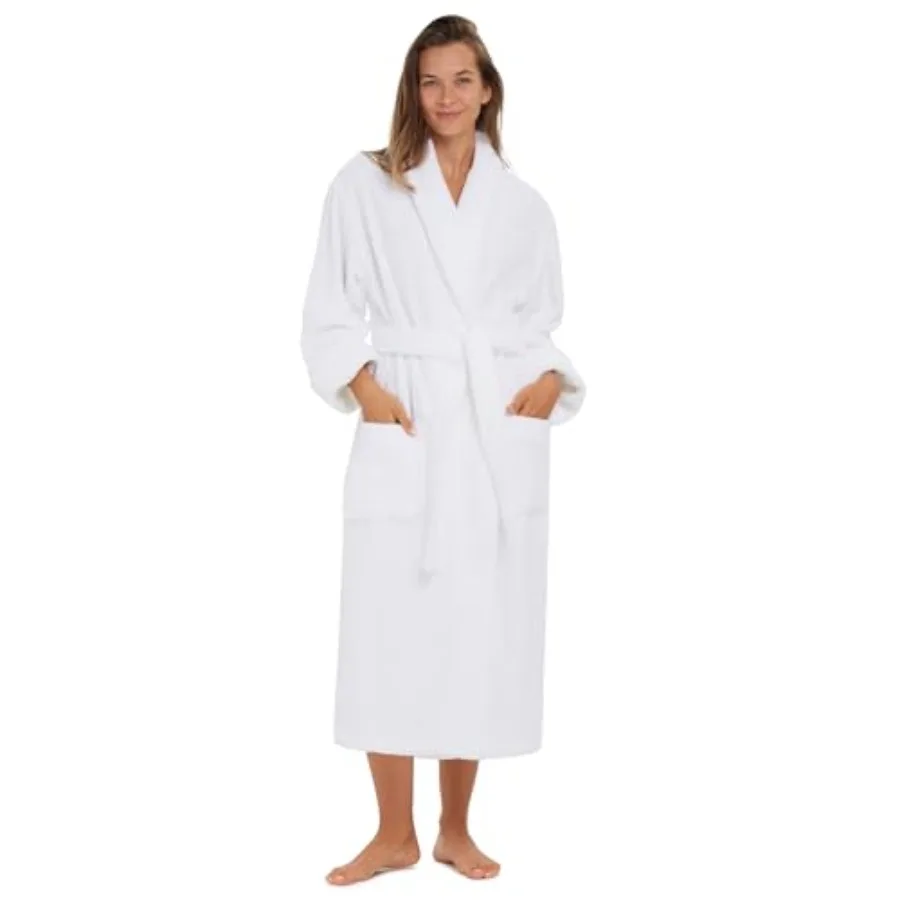 

MONARCH Terry Shawl Collar Unisex Bathrobe Thick Terrycloth Fabric Generously Sized Hotel and Spa Robe with Pockets