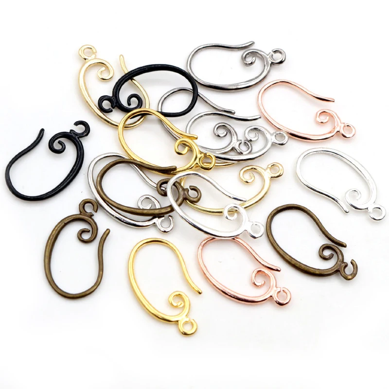 10pcs 19x11mm Bronze Gold Silver Plated Brass French Earring Hooks Wire DIY Jewelry Making Accessories Earring Craft Findings