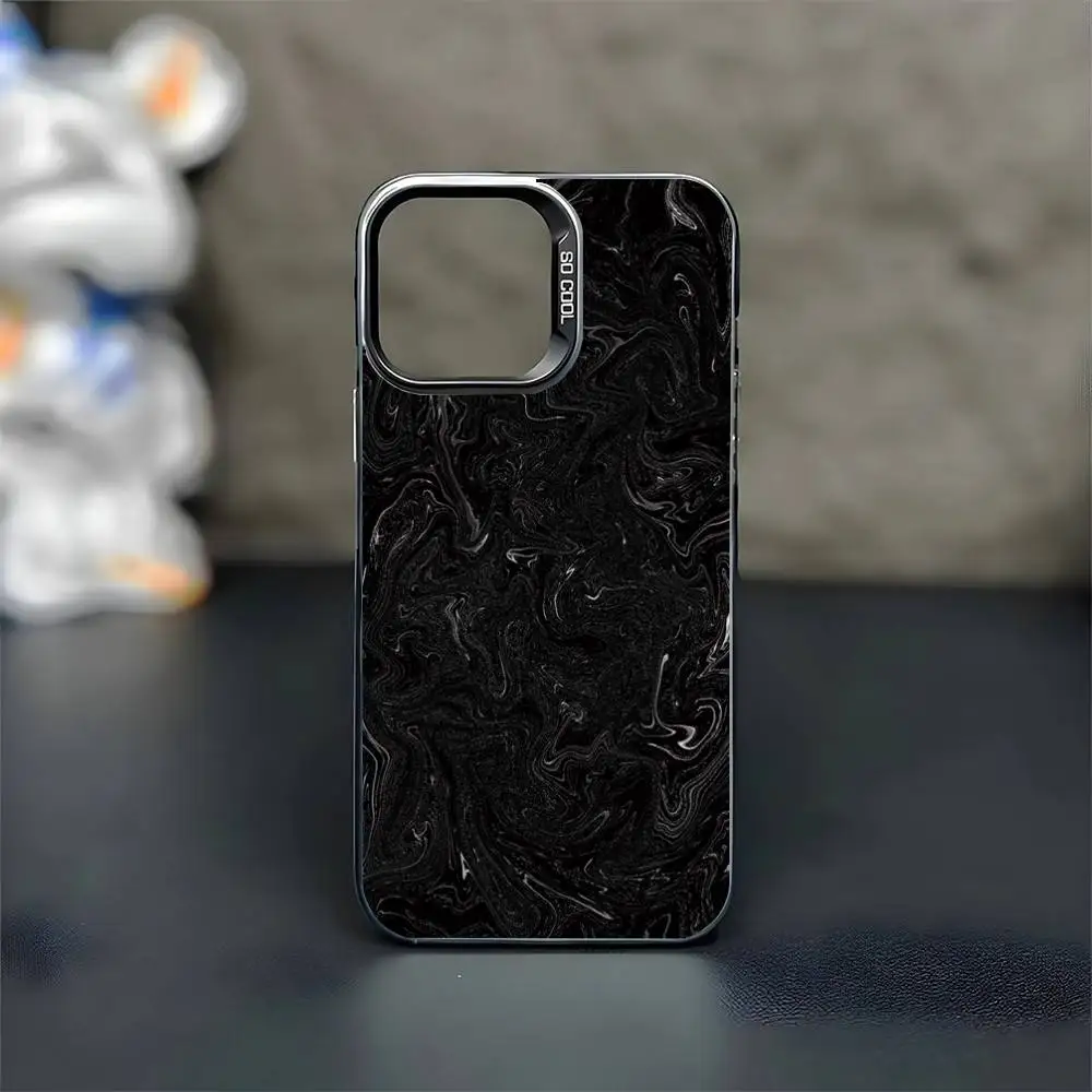 Carbon Fiber Pattern Painting Phone Case For iPhone17,16,15,14,13,12,11 Plus,Pro Max Black Matte Shockproof Cover