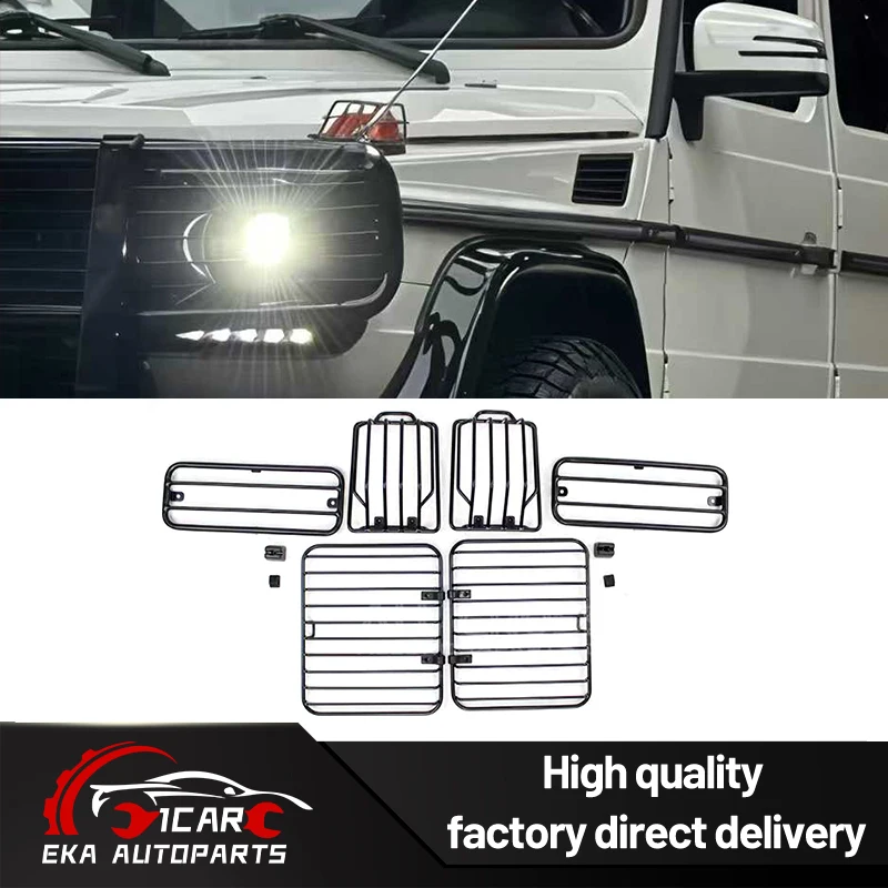 Off-Road Lamp Guard Mesh Set for Mercedes Benz G-Class W463 G350 G500 G55 G63 Headlight Turn Signal Tail Light Mesh Guard