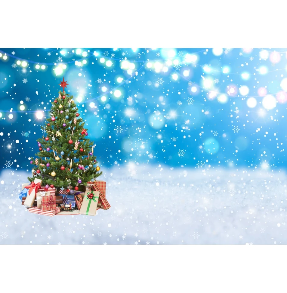 Schnee Winter Schneefeld Weihnachtsbaum Hintergrund Kinder Porträt Familie Weihnachten Party Fotografie Hintergrund Dekor Foto Studio Requisiten