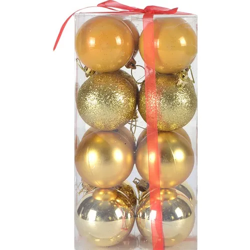 Christmas Ball Tree Ornament Gold 6cm 16'lı