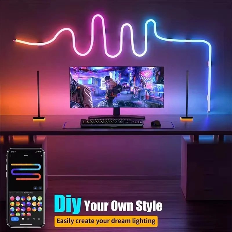 

Неоновые светодиодные ленты с синхронизацией музыки для игр IP67 Открытый RGB светодиодный неоновый свет Водонепроницаемый