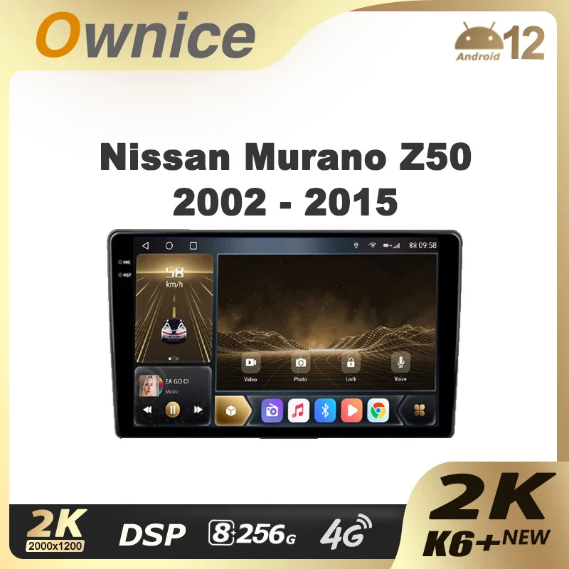 Ownice K6+ 2K for Nissan Murano Z50 2002 - 2015 Car Radio Multimedia Video Player Navigation Stereo GPS Android 14 No 2din 2 Din