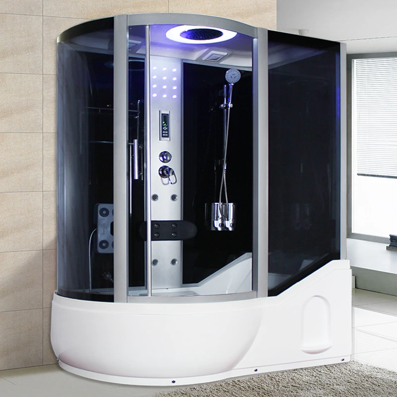 Integral shower room with surf bath integrated bathroom sauna bath with bathtub dry and wet separation glass