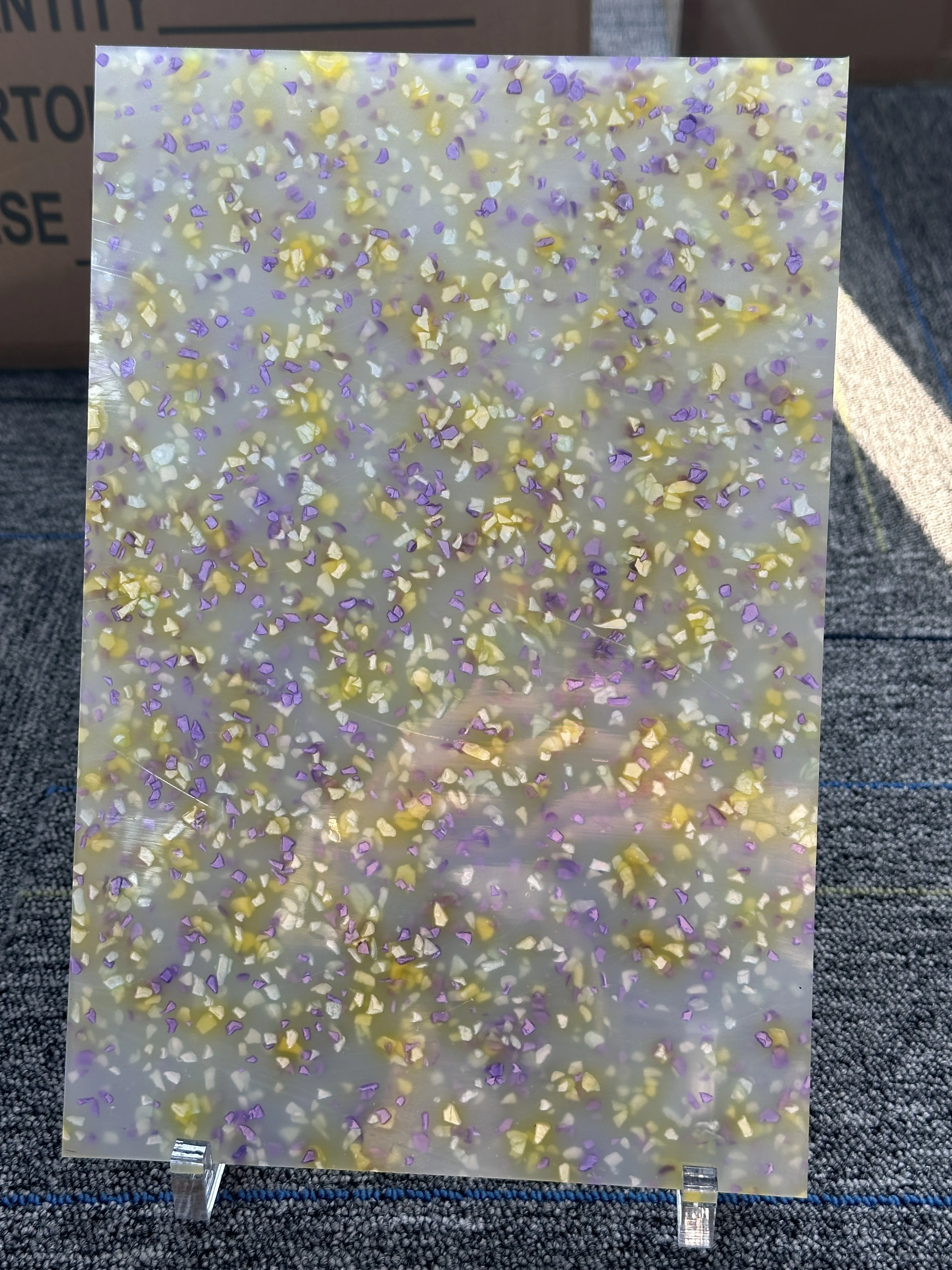 Terrazzo Effect Cast Acrylic Plastic Sheet 3MM Thickness 12x8 Inches for Making Handicrafts Keyring