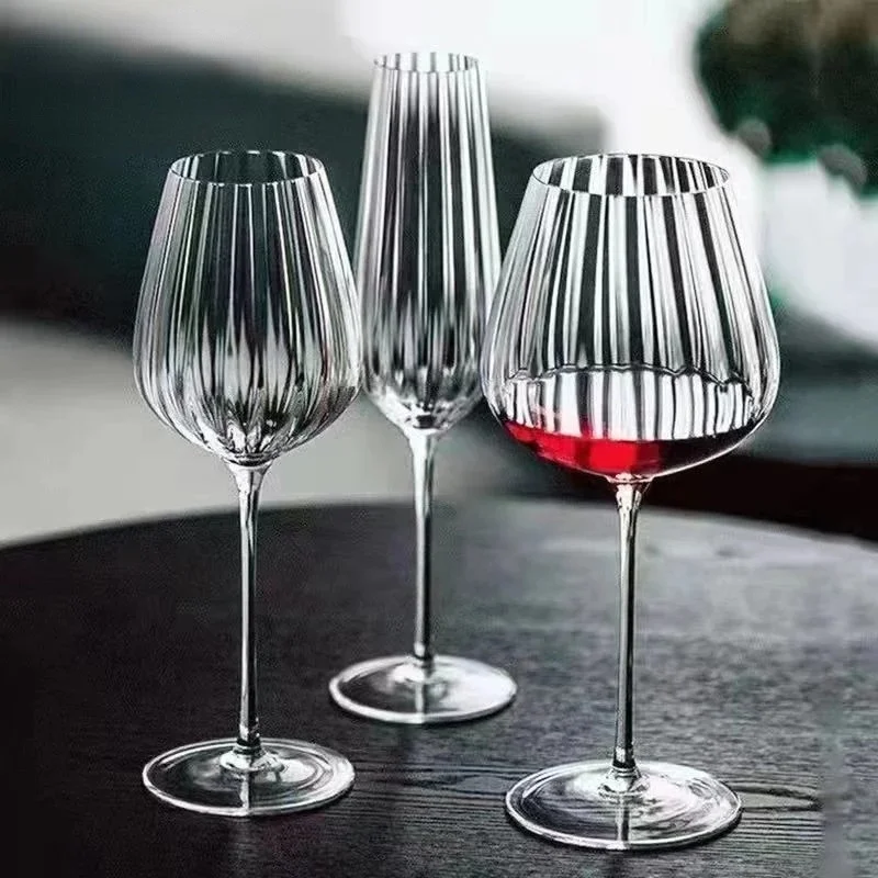 Bright Optical Prism Series Crystal Red Wine Glasses Wedding Party Glassware Drink Cup Bordeaux Sherry Champagne Tasting Goblet