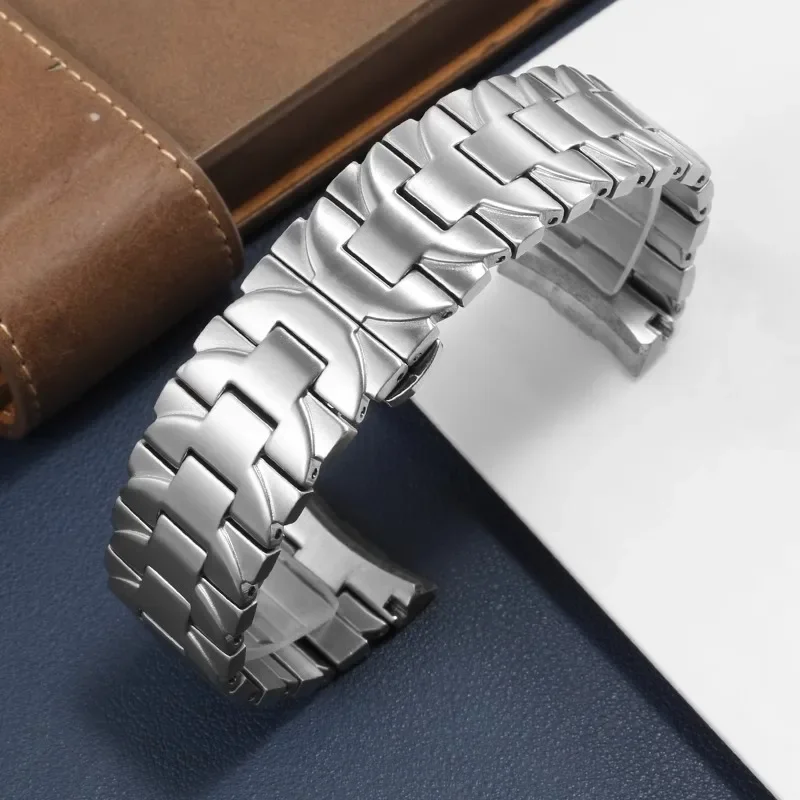 

Solid Fine Steel Watch with Steel Band for Panerai Pam441 111 382 Men's Watch Butterfly Buckle Accessories 24mm wristband