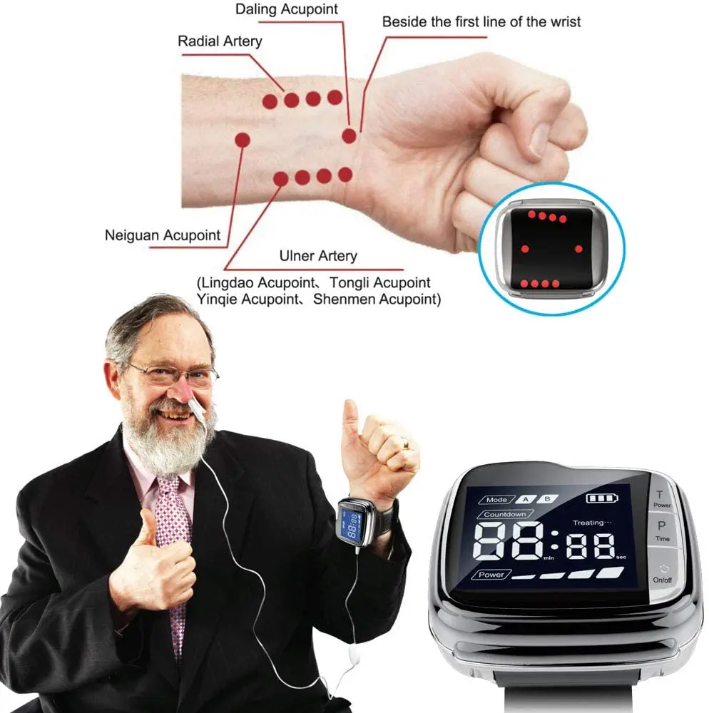 Diabetes Cure 650nm Lasers Physical Therapy Lasers Wrist Watch Dr Lasers Wrist Watch for High Bloods Pressure