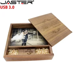 Free LOGO Wooden USB 3.0 Flash Drive 4G 8G 16G 32G 64GB 128G Wedding Gift Pen Drives Box For 6*4 Memory Stick Photography U Disk