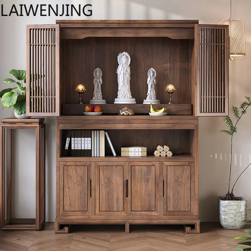 

SGF high-end solid wood shrine offering table, shrine offering counter with door
