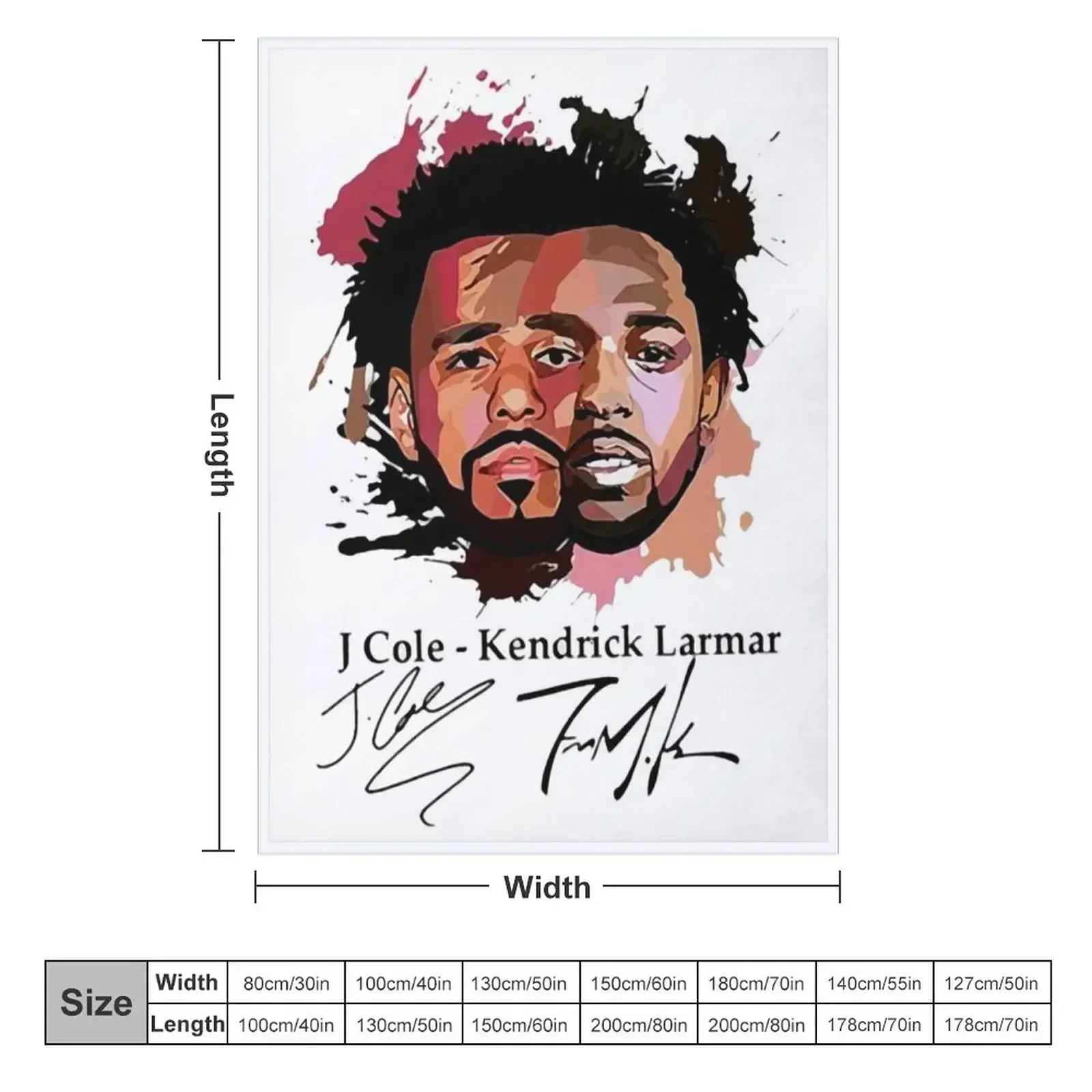 J. Cole x Kendrick Art Throw Blanket couch cozy soft plush fuzzy picnic outdoor blanket