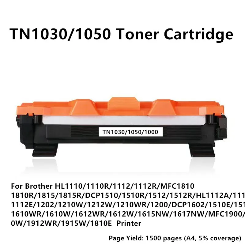 خرطوشة حبر متوافقة مع Brother TN1000 TN1030 TN1050 للطابعات HL1110 TN1060 TN1070 TN1075 TN1095 عالية الإنتاجية
