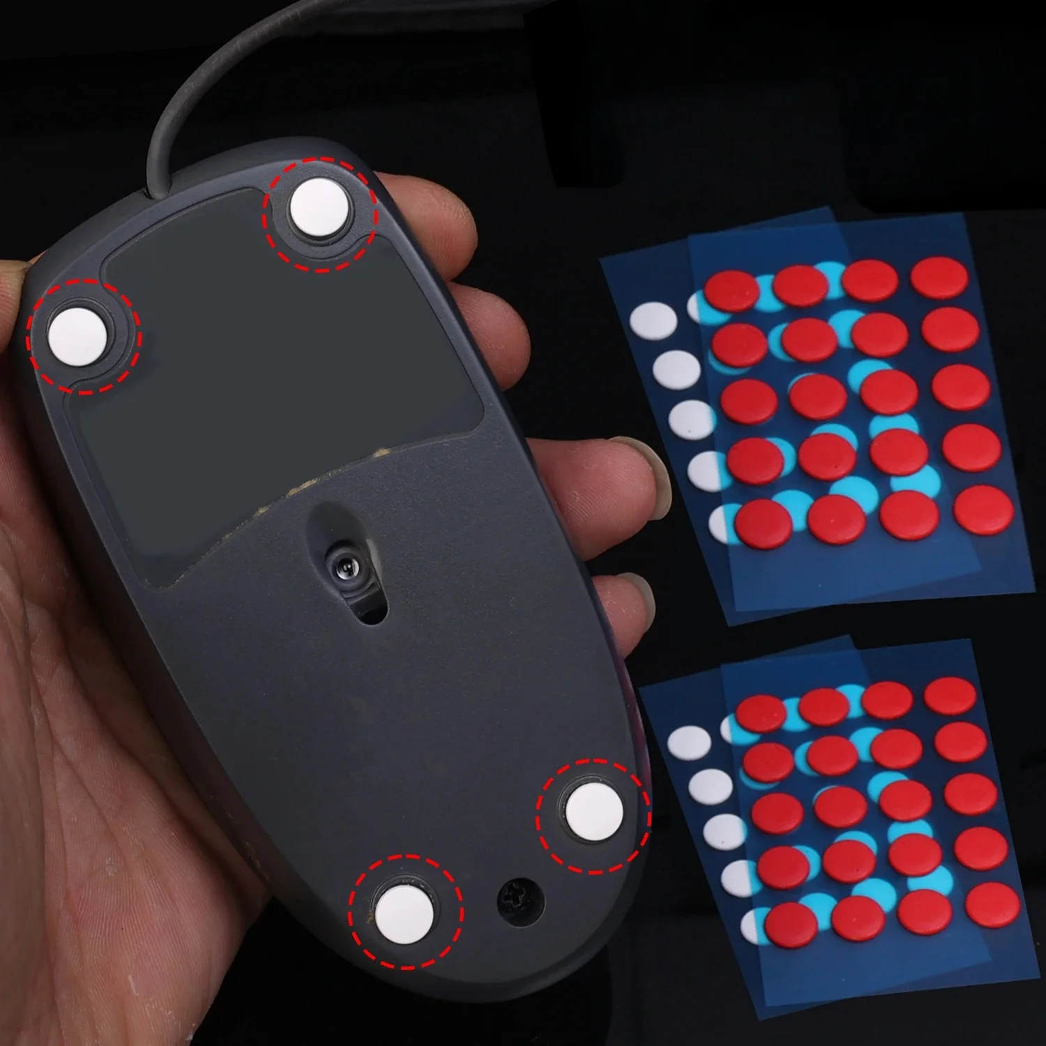 Universal 6mm 7mm diameter ICE Version Esports Mouse Skates Mouse Feet DIY Universal Dot Antii-slip Mouse Feet Pad Sticker
