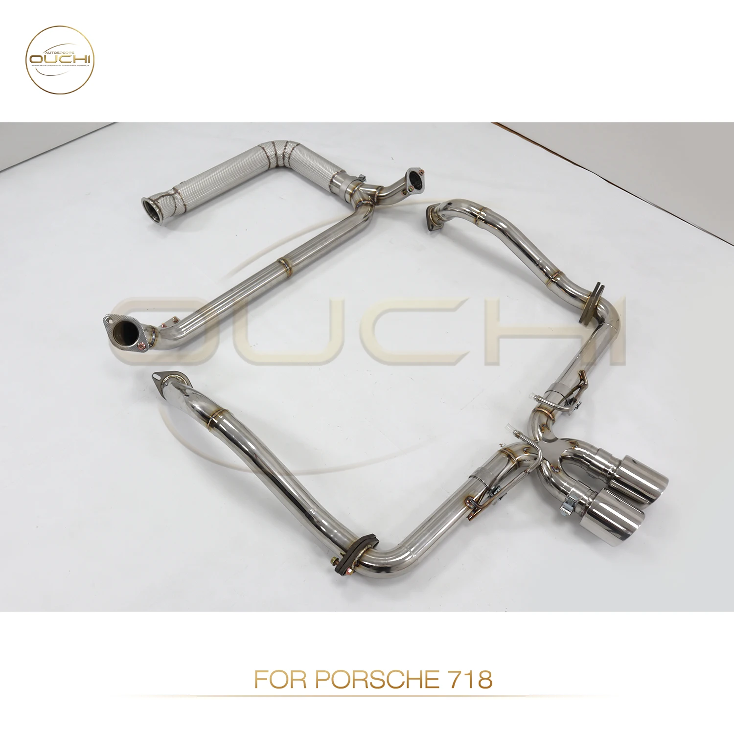 

OUCHI Stainless Steel Vales Exhaust Catback For Porsche 718 Cayman/Boxster 982/T 2016-2020 2.0T Without Muffler Auto Performance