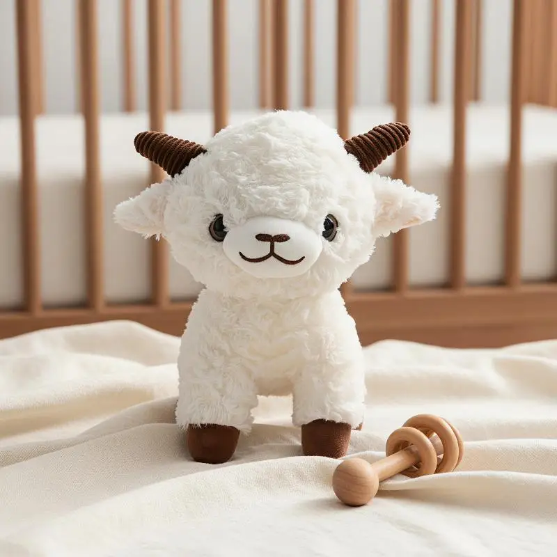 1Pcs Standing Posture Big Eyed Sheep Plush Doll 11/15/25cm Cute Sheep Plush Toy Simulated Sheep With Sheep Horn Doll Child Gift