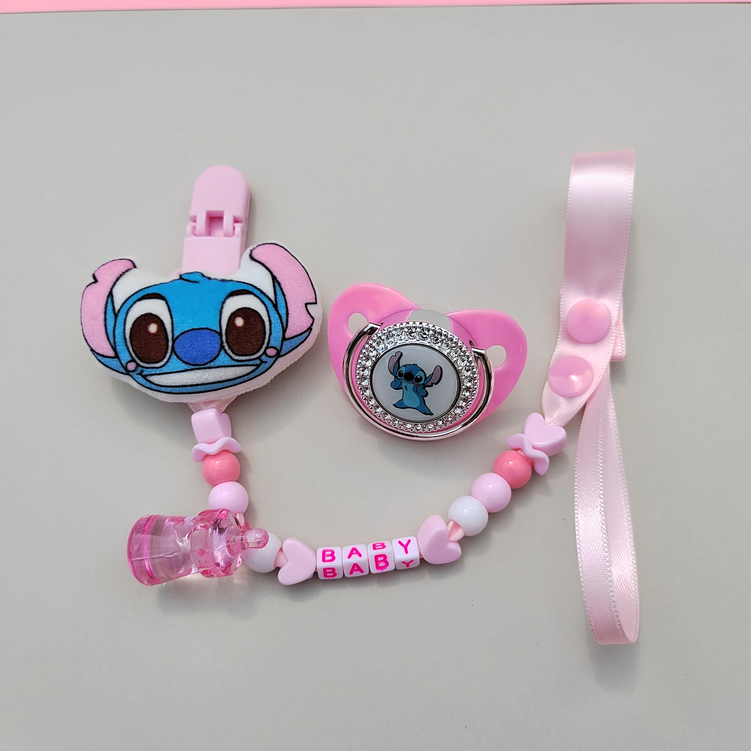 Pink Steed Baby Pacifier and Personality Hoot Pacifier Clip BPA-free baby silicone pacifier Letter Name Baby Pacifier Pacifier