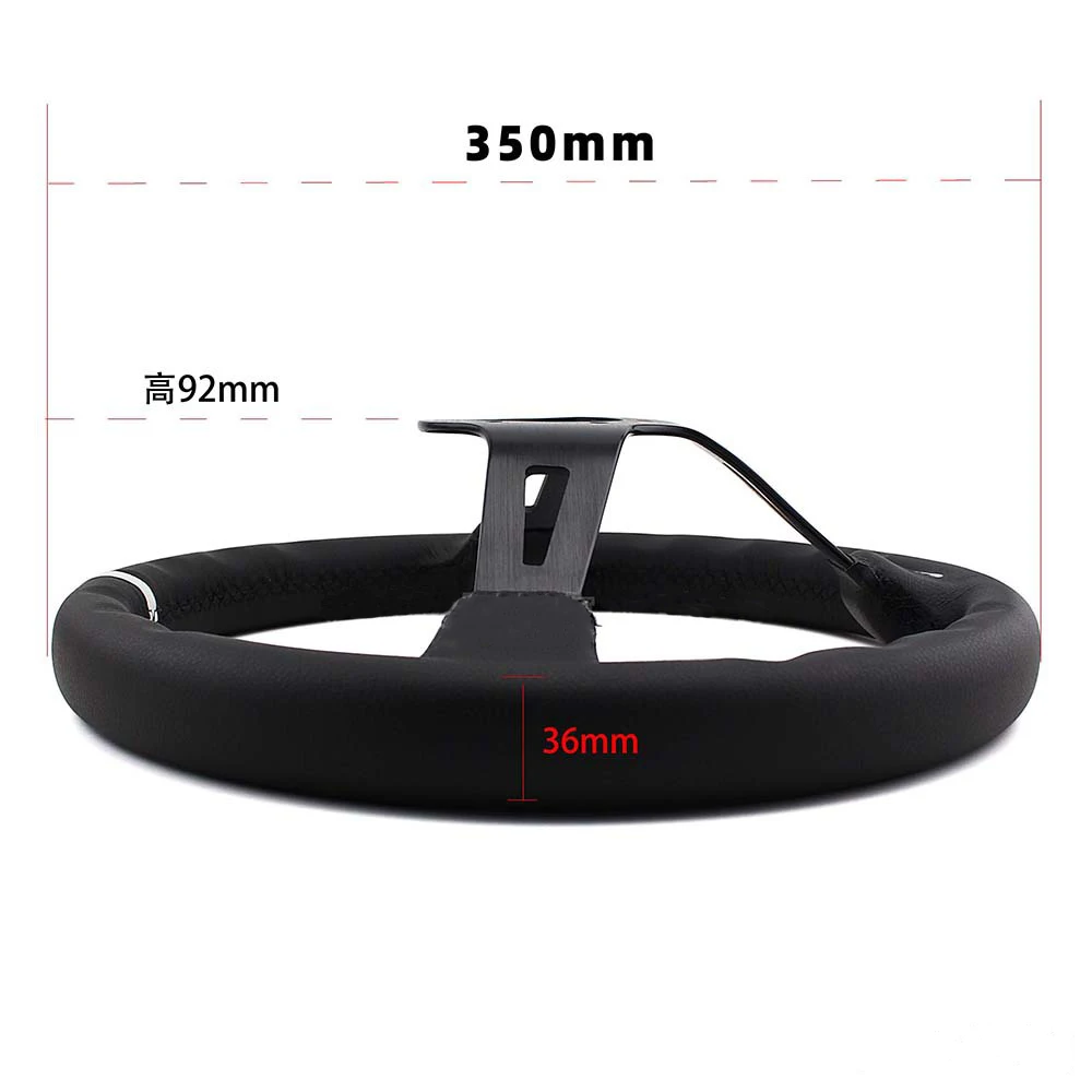 Universal 13 Inch 330MM Modification Steering Wheel Tools Personalized Leather Deep Disc Racing Drift Steering Wheel Accessories