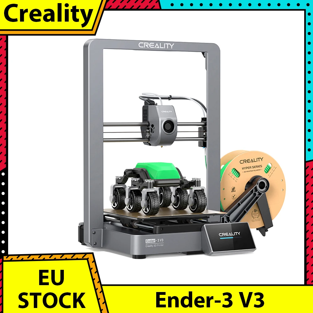 Creality Ender-3 V3 3D Printer, Auto-Leveling, 600mm/s Max Printing Speed, 0.2mm Printing Accuracy, Dual-Gear Direct Extruder