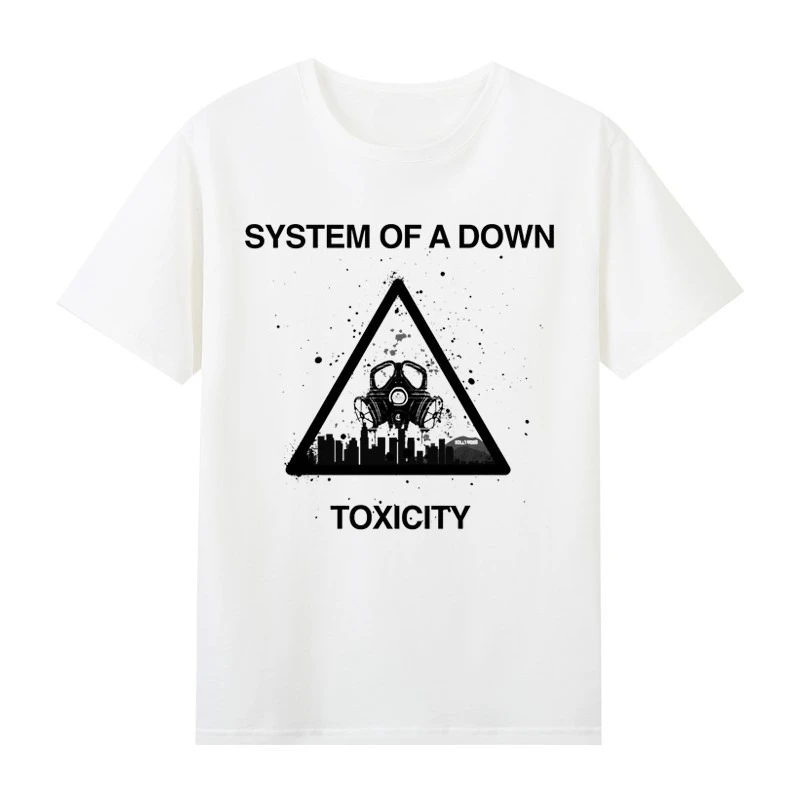 Summer Men's Clothing, Rock, Pure Cotton, Round-neck, Short-sleeved, Music, Rock Band, System of A Down, Collapse of The System
