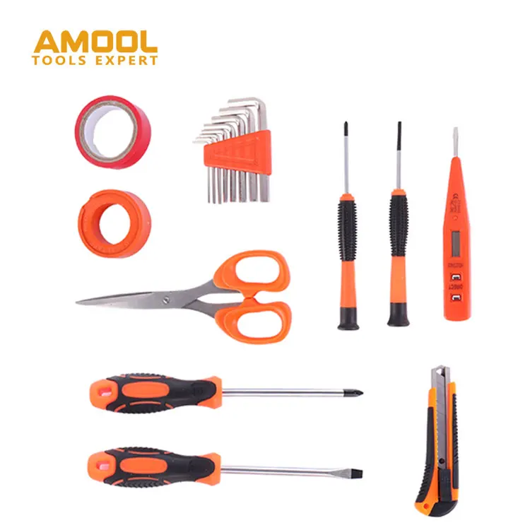 Support Wholesale Handle Material Pp+Tpr 24.5*7.5*15Cm Home Repairing Use Power Kits Hardware Hand Tools Set