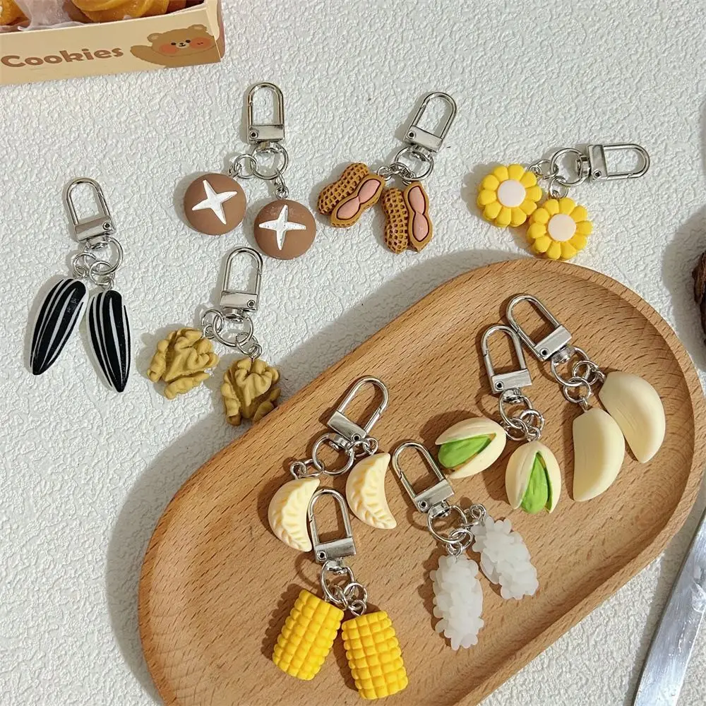 Cute Bag Pendant Simulation Food Keychain Car Keychains Cute Food Series Pendant Pistachio Charms PVC Keychain Student