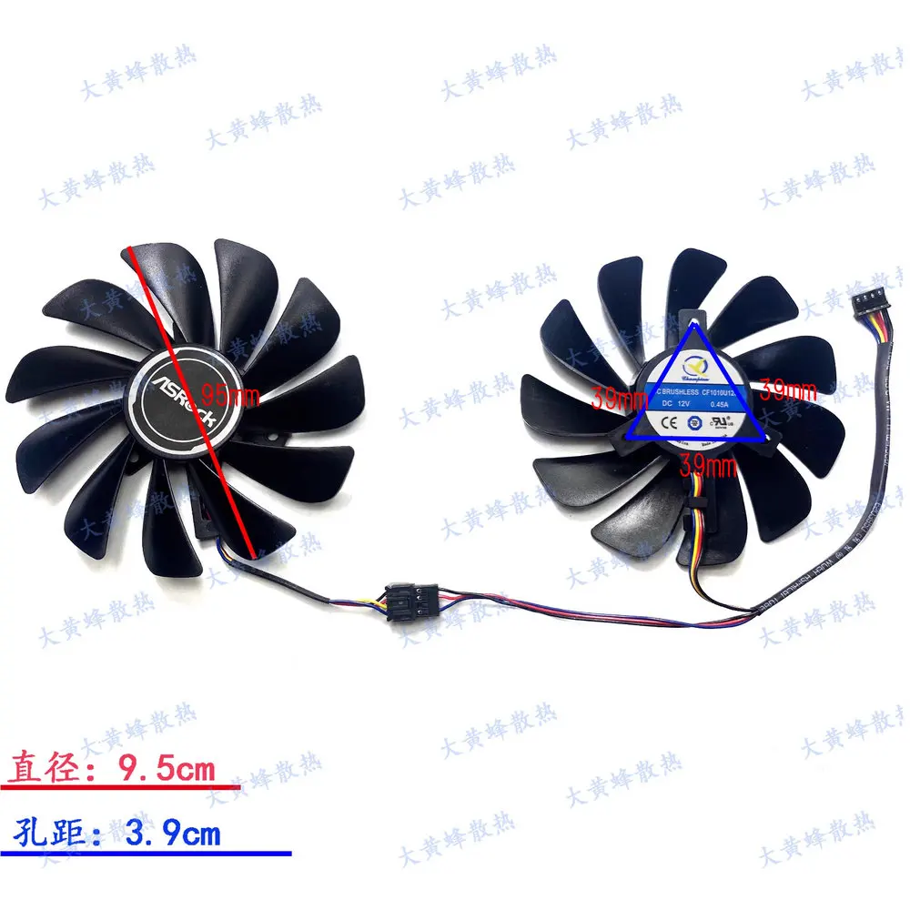 New the Cooling Fan for ASROCK RX6700XT RX6600XT Challenger Graphics Video Card