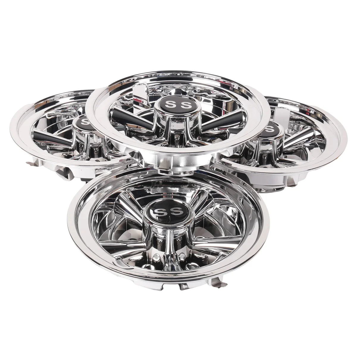 

4Pcs Golf Cart Ss Hub Cover for Ezgo Club Car Yamaha Hub Caps 8-Inch Chrome Silver Plated