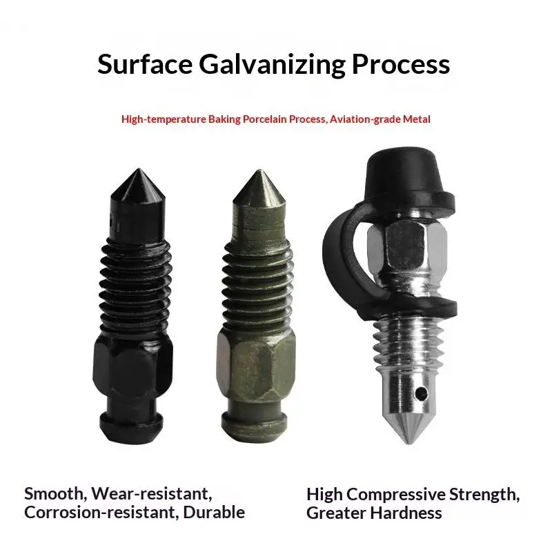 1Set Motorcycle Brake Pump Caliper Exhaust Screw with Dust Cap High Strength for Moped Scooter Brake System Upgrade