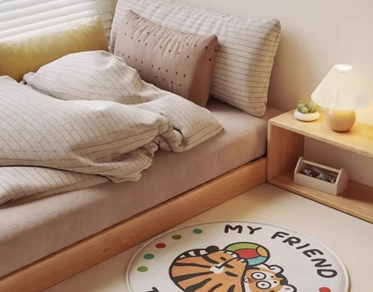 Full solid wood floor bed, no bedside, bedroom suspension, simple