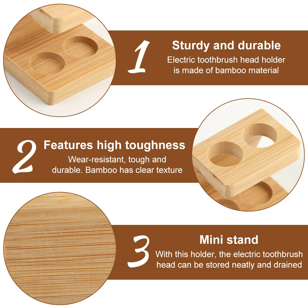 2/3/4 Slots Electric Toothbrush Head Holder Bamboo Stand Durable Mini Home Multi Slots Hotel