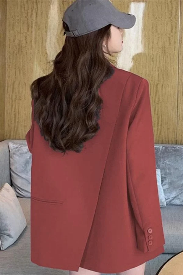 

Insozkdg Casual Suit Jacket for Women Spring and Autumn Split Design Korean Fashion High-end Loose Black Blazer Women Tops