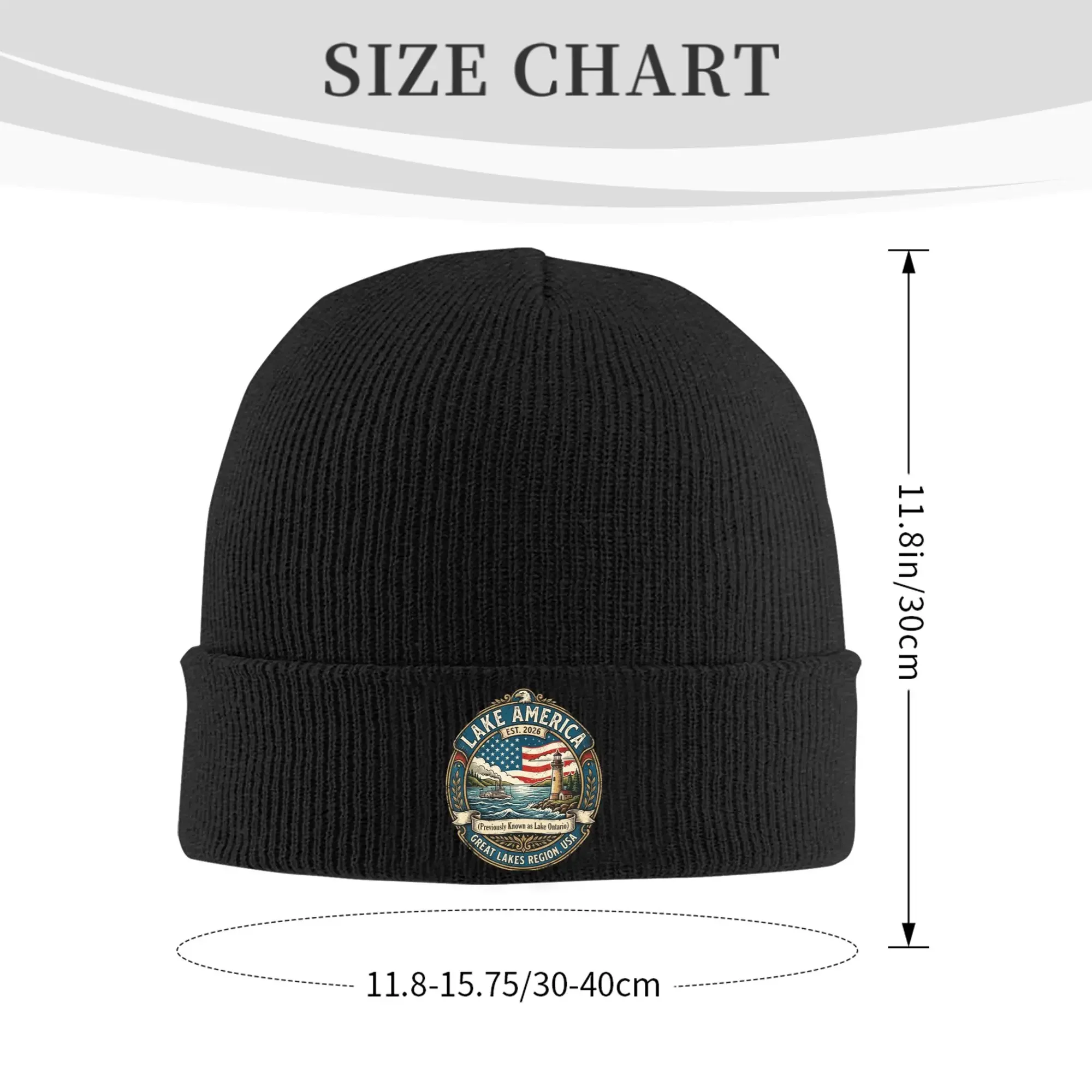 New Lake America Previously Ontario Canada USA Funny Pro Knit Hat Beanies Winter Hat Warm Unisex  New  Cap for Men Women Gift