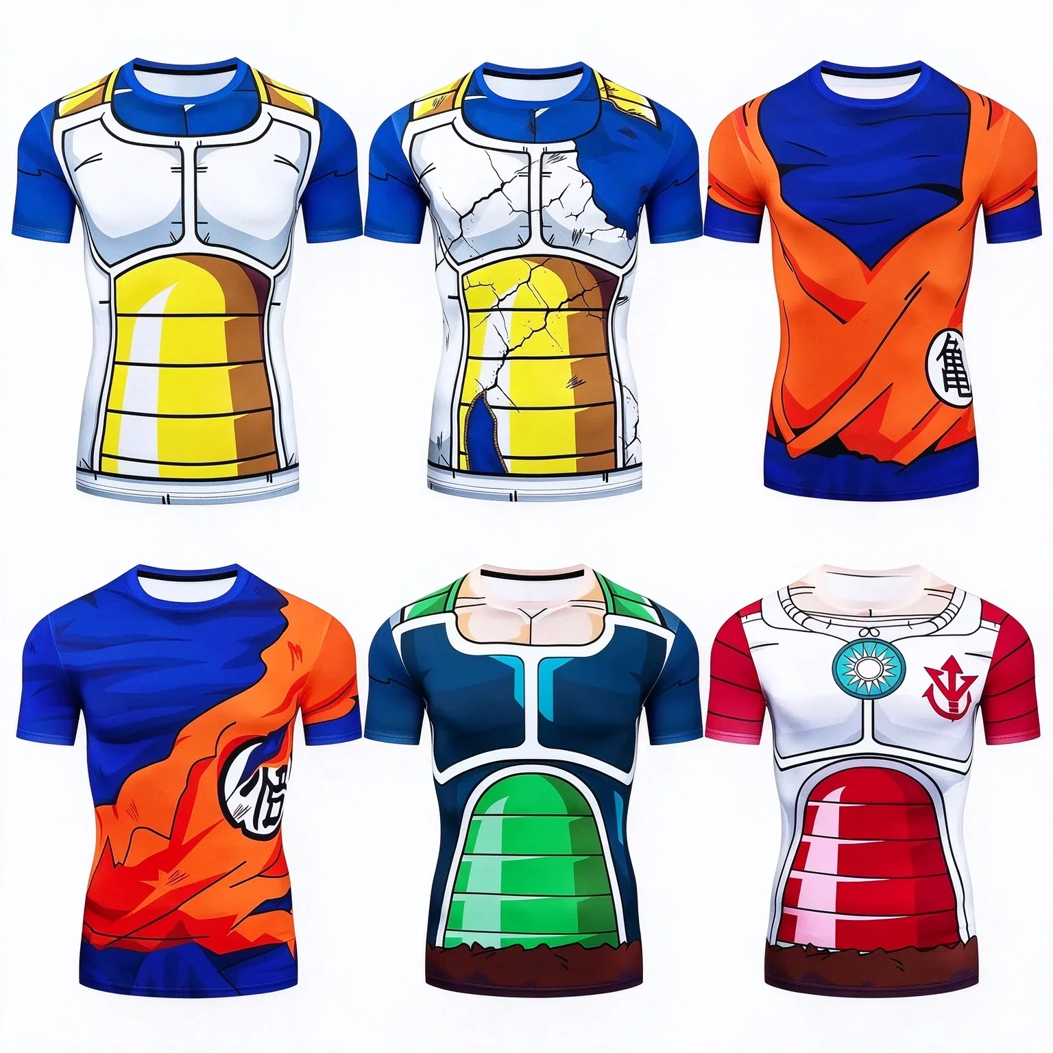2027 Anime Dragon Ball Goku Cosplay Print T Shirts Cartoon Shirt Breathable Quick-dry T-shirt and Comfortable Mens Clothes Tops
