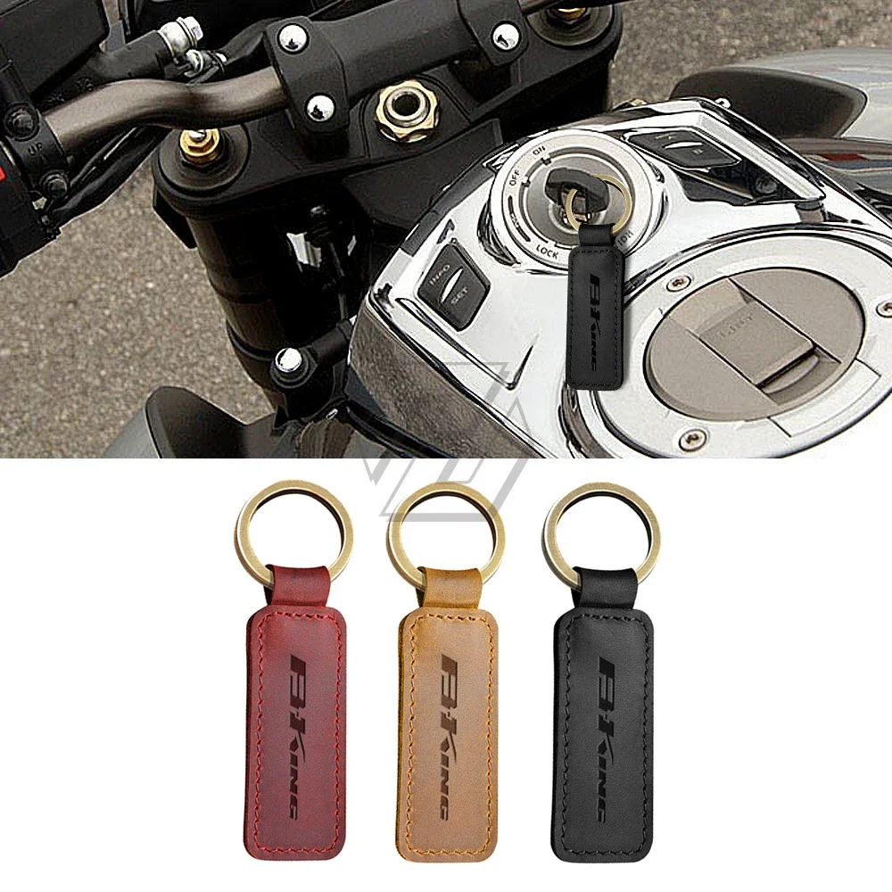 Motorcycle Cowhide Keychain Key Ring Fits for Suzuki B-King 400 600 1340 Motorbike