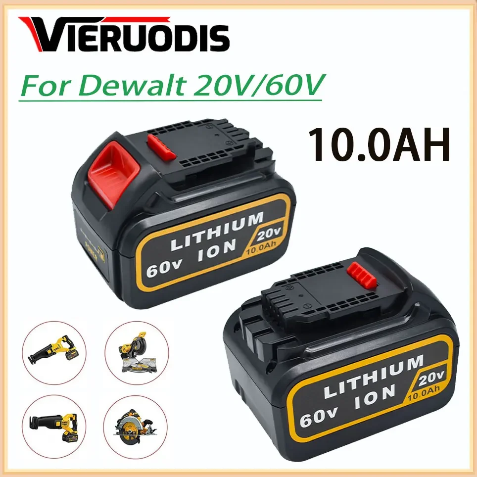 

10.0Ah 20V 60V MAX Replacement Battery for Dewalt DCB606 DCB609 DCB205 DCB204 DCB206 DCB209 Power Screwdriver Tools Batteries