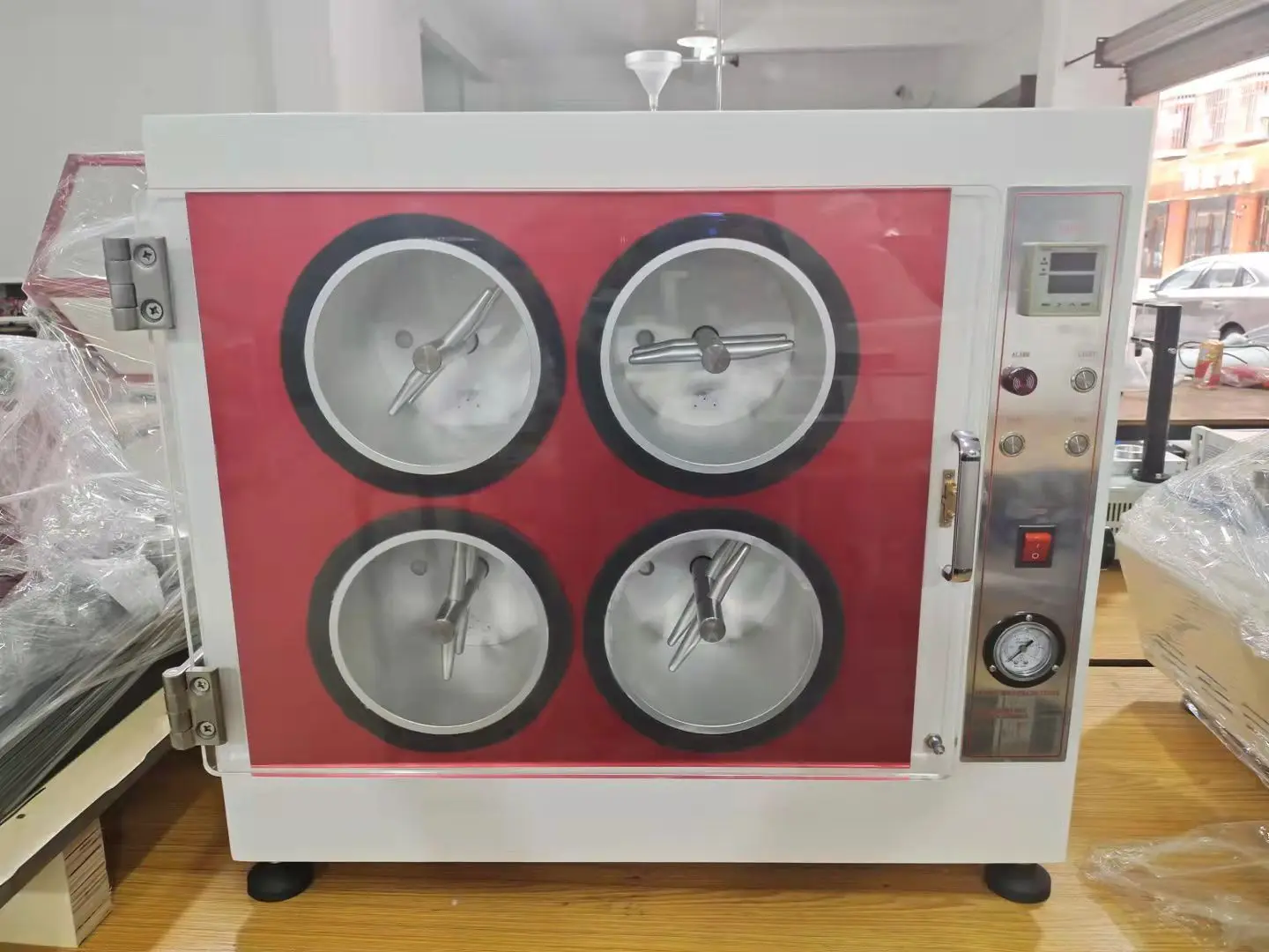 YG227 ISO 12945 ASTM D3512 Pilling Testing Machine Textile Fuzzing and Pilling Tester Voltage 220V, Can be customized