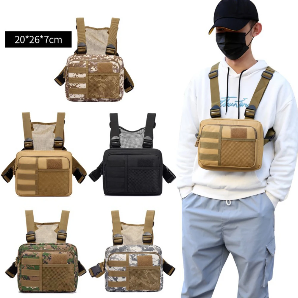 Chest Rig Packs, Streetwear, Fonctionnalité, Sac de poitrine, Mode, Portable, Multifonctionnel, Multi-poches, Étanche, Course à pied, Voyage