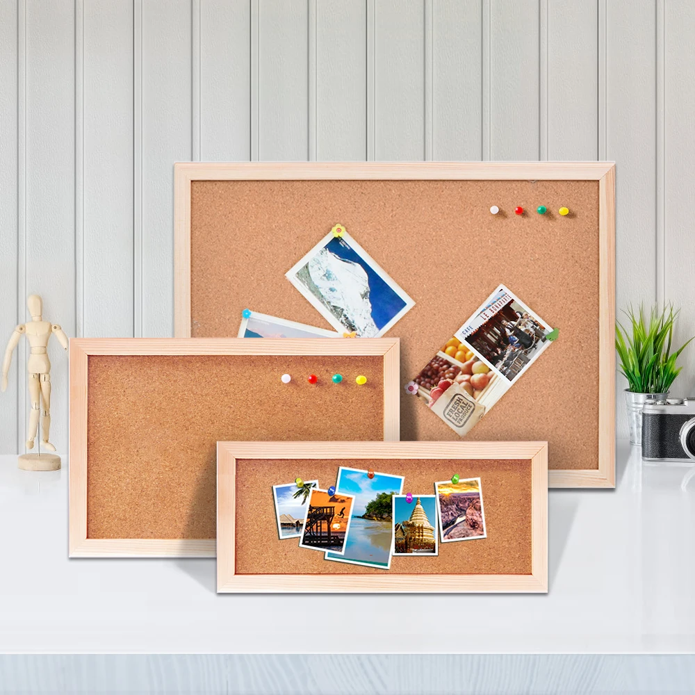 

Винтажная рамка из соснового дерева, пробковая доска, доска объявлений, доска для объявлений, доски для фотодисплея, 3 размера на выбор