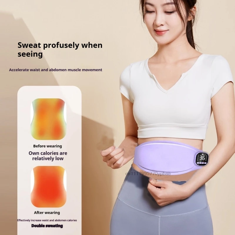 Smart Rechargeable Waist Trainer with Heat & EMS Massage Portable Abdominal Warmer Belt for Women’s Body Sculpting and Wellness