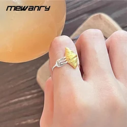 Mewanry Silver Color Fork Croissant Rings For Women Girls Personality Fashion Creative Design Cute Simple Party Jewelry Gifts