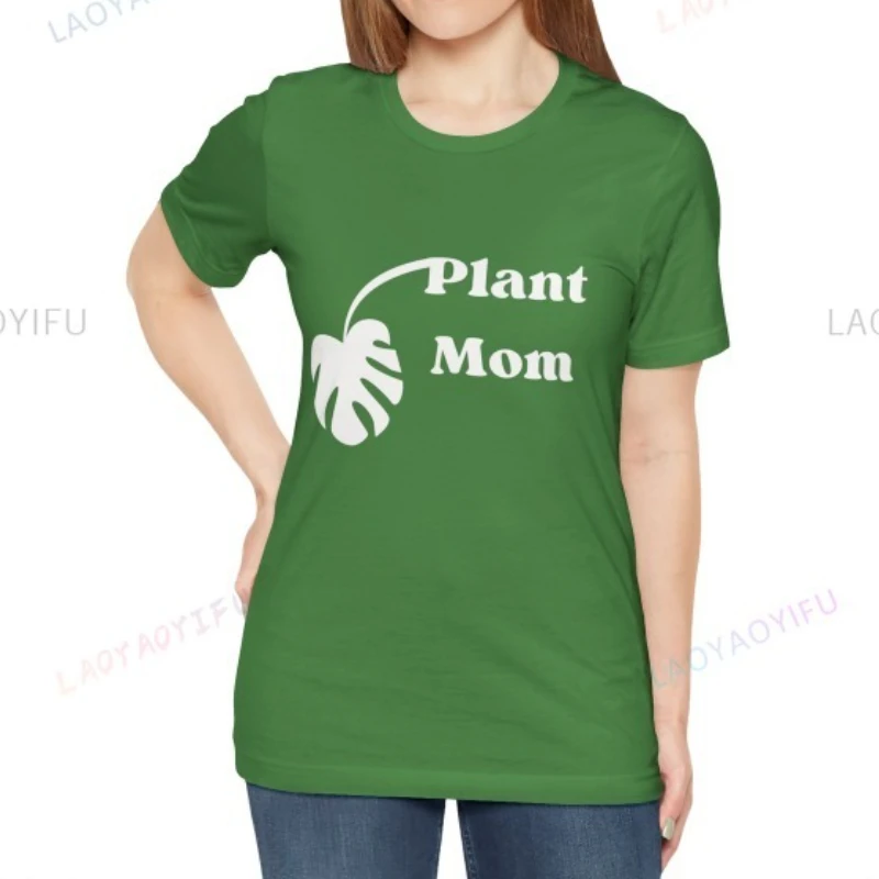 مصنع أمي Monstera تي شيرت غير رسمي مضحك عيد الأم قميص جودة عالية القطن الكلاسيكية الكبار قصيرة الأكمام الصيف في الهواء الطلق القمم