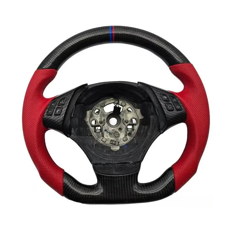 High Quality M Performance Carbon Fiber Perforated Leather Steering Wheel With Black Stitching For E90