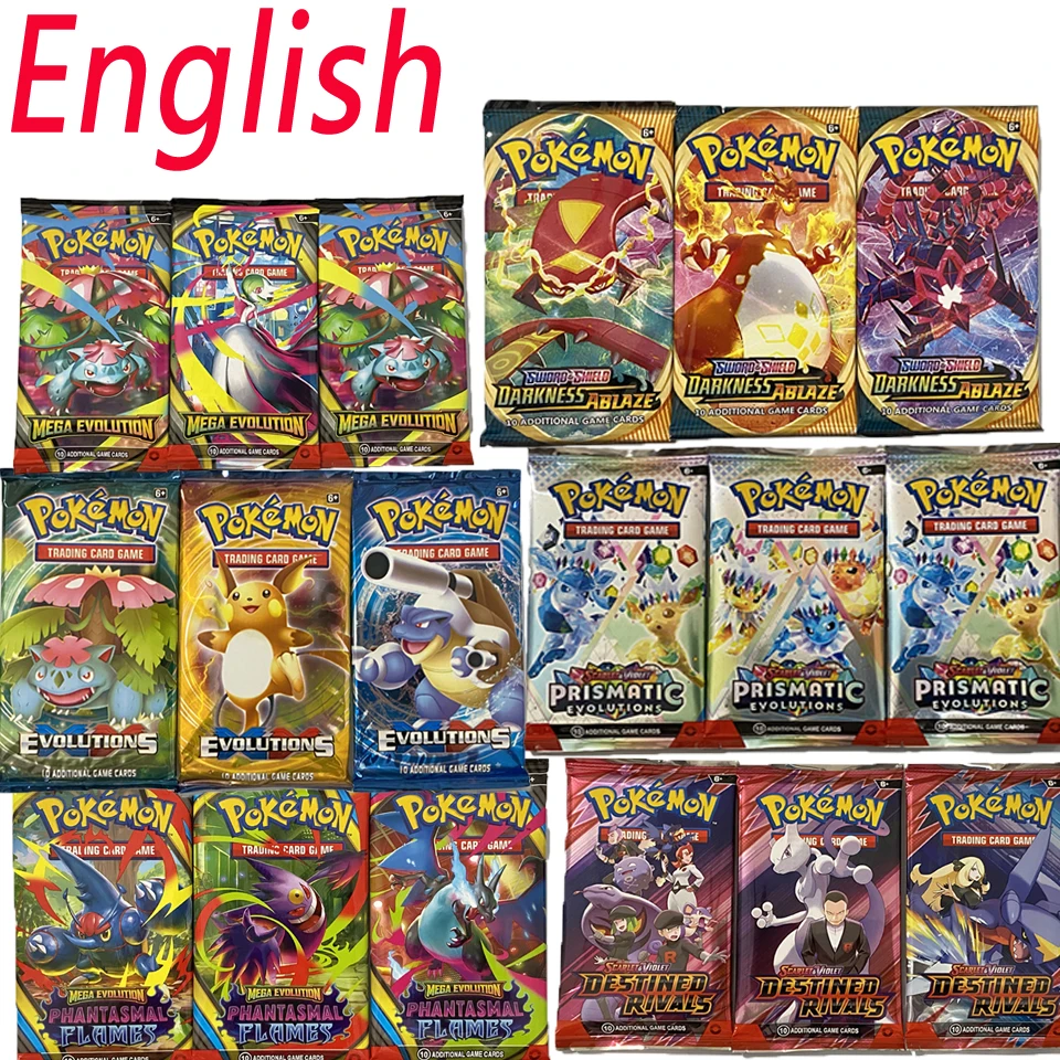 IN Stock 30-60Pcs English TCG: Ecarlet & Violet Etsncelles Astral Radiance Obsidian Flames Booster  Card Pokémon Card Game----