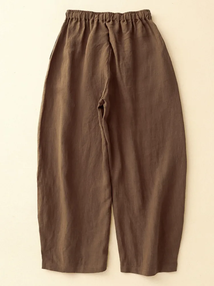 Pantalones Harlan holgados de cintura alta para mujer, pantalones farol con cintura elástica, mallas holgadas artísticas, pantalones largos de verano